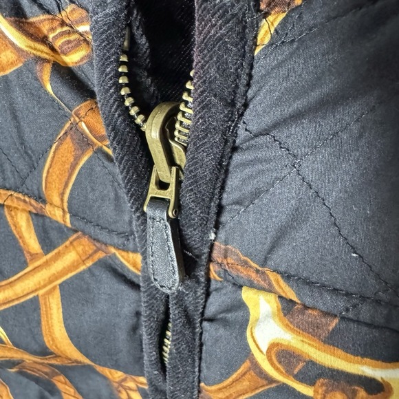 Lauren Ralph Lauren Quilted Vest XL Equestrian Reversible Denim Horse Bit Preppy - Picture 6 of 11